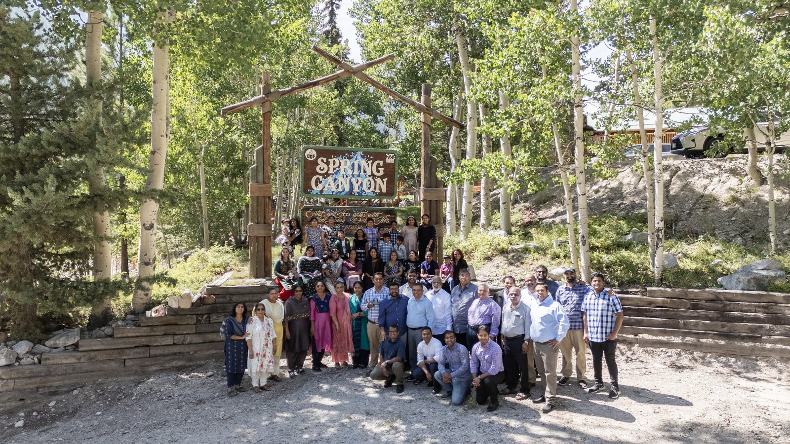 Congregation outdoors at Spring Canyon