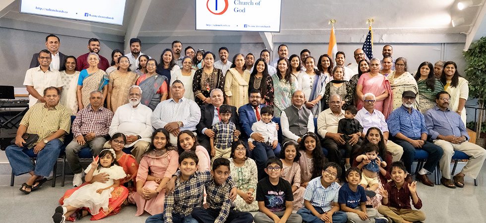 The Salem congregation gathered in the church hall